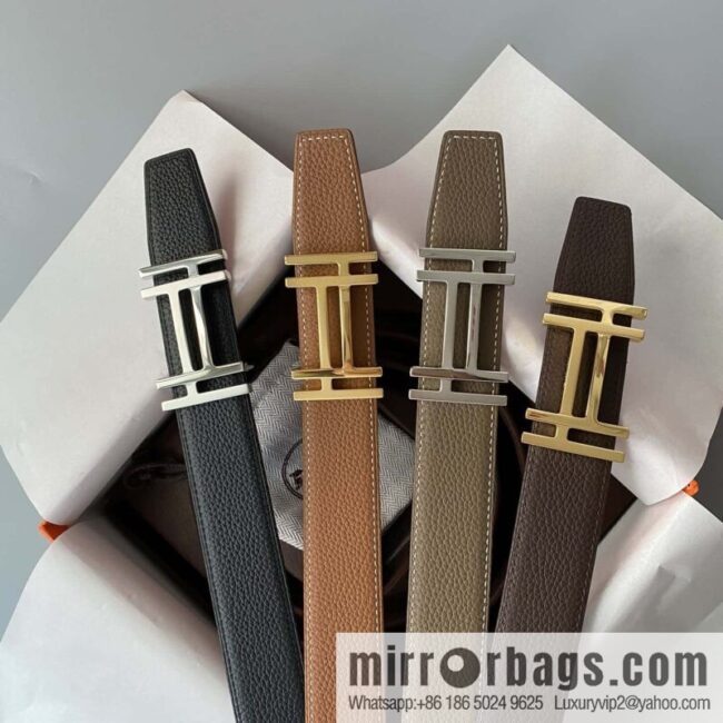 Hermes Togo Leather Double Sided Leather Belt 32mm