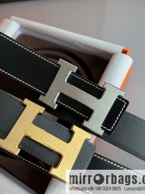 wsxc1702995645717_0-800x800eq24zukhz1e3999_20250625112940.jpg Hermes, stainless steel metal rolling sand process, double-sided cowhide belt 3.8cm