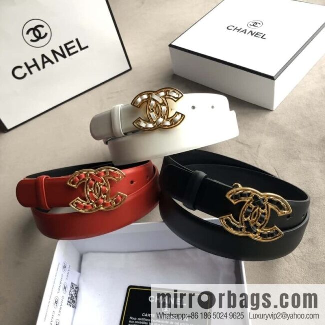 CHANEL chain buckle women\'s belt 3.0cm