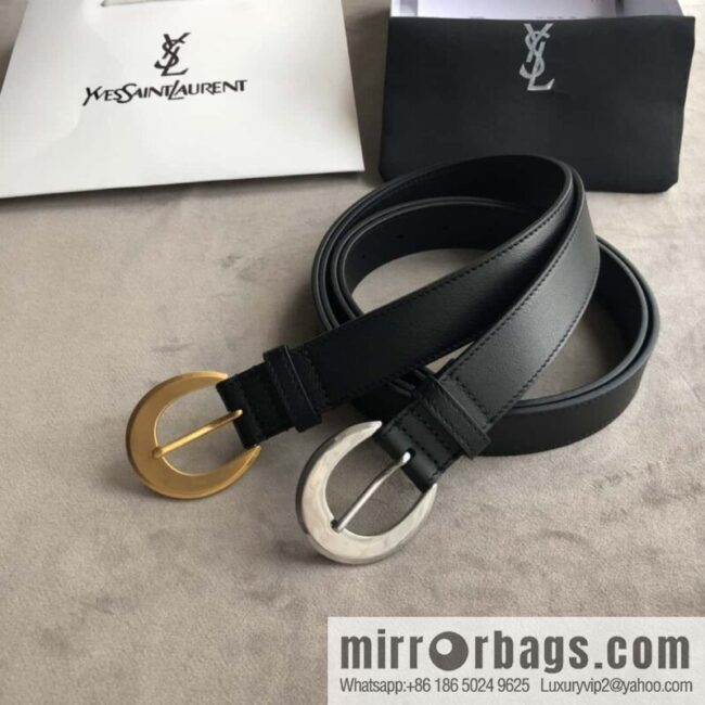 Saint Laurent, black women\'s vintage pin buckle belt 3.0cm