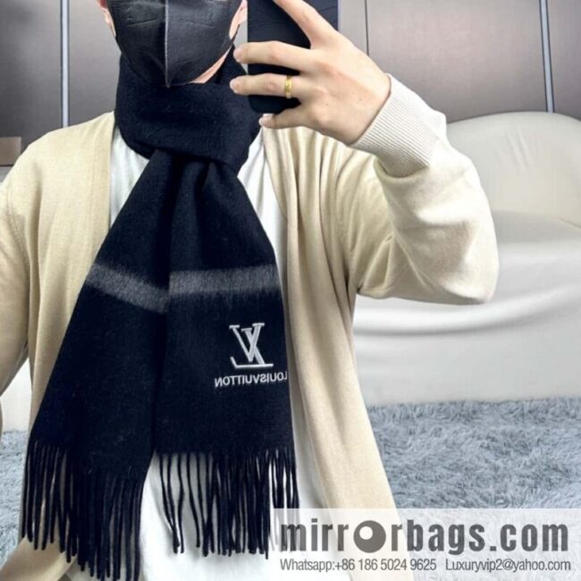 LV embroidery classic plain design scarf