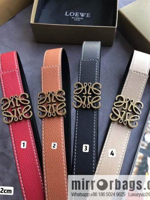 LOEWE Luo Yiwei 3.2cm old gold retro metal buckle first layer cowhide belt