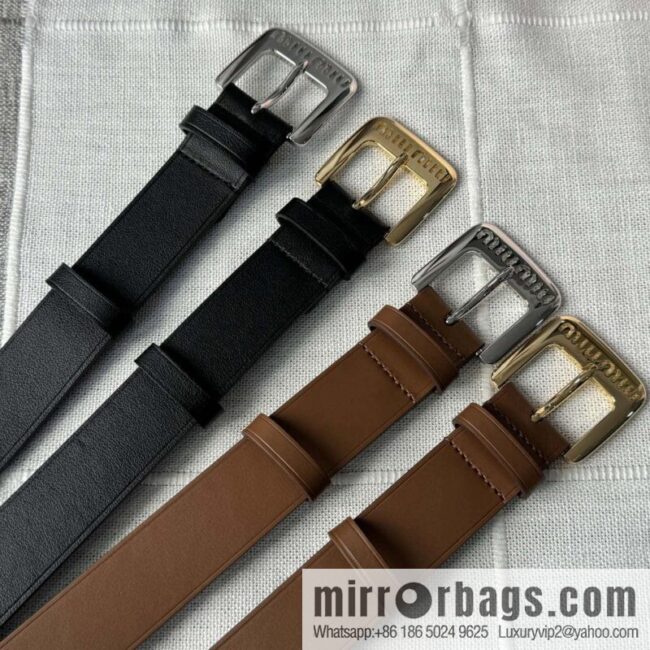 Miumiu double-sided first-layer cowhide belt 3.0CM