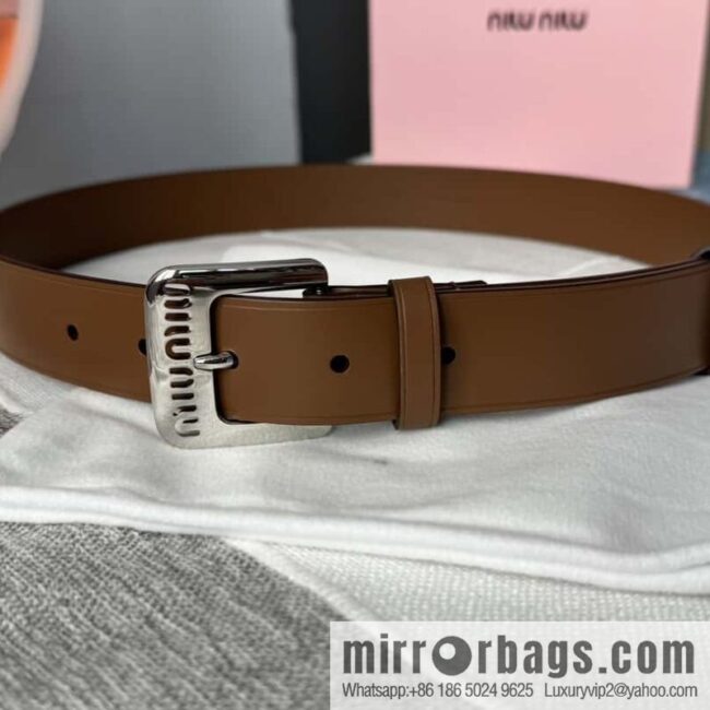 Miumiu double-sided first-layer cowhide belt 3.0CM