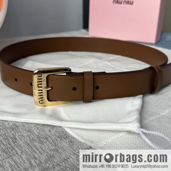 Miumiu double-sided first-layer cowhide belt 3.0CM