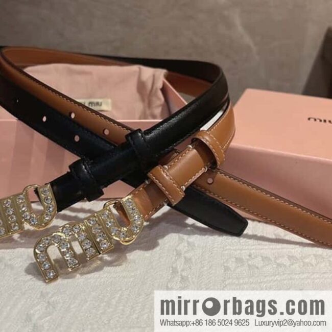 MIUMIU diamond buckle city belt 2.0cm