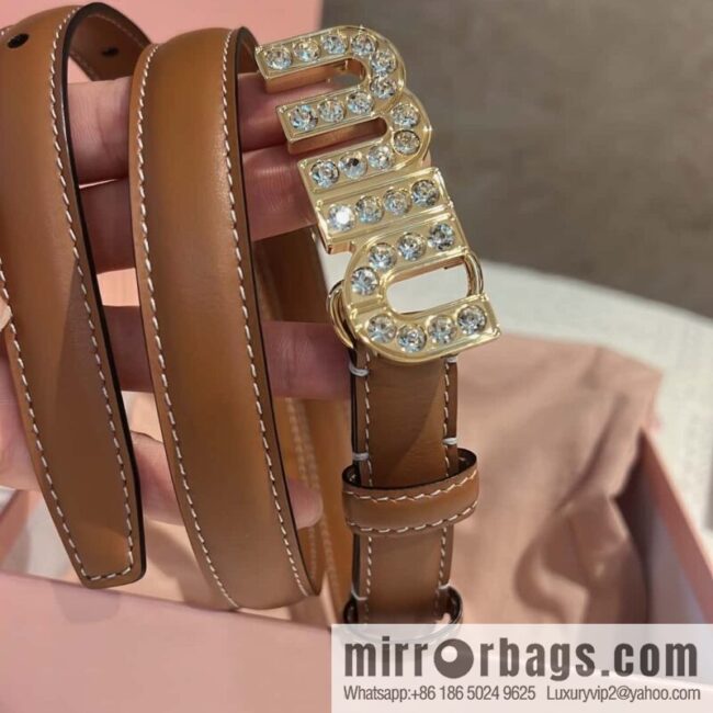 MIUMIU diamond buckle city belt 2.0cm