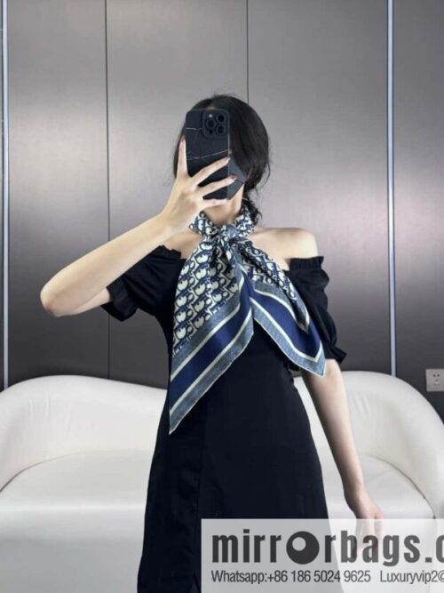 DIOR gold letters, silk scarves