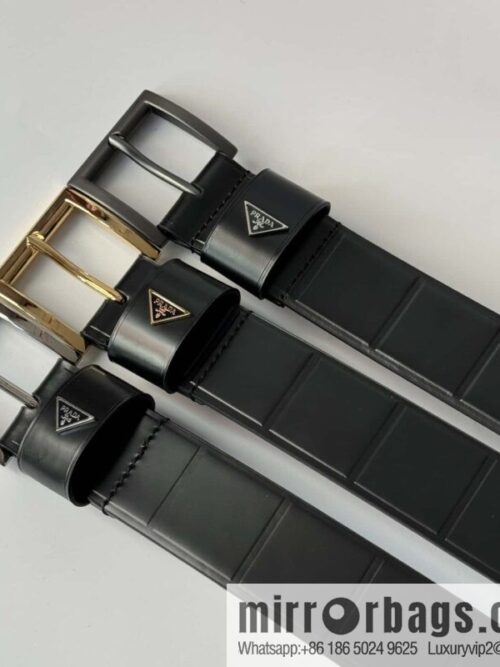 wsxc1714404609651_0-800x8001oqry100mh12409_20250625104204.jpg PRADA/Prada, cowhide pressing grid process hardware pin buckle counter new belt 3.5CM