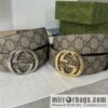 GUCCI men\'s PVC with leather double G boutique new metal buckle 38mm
