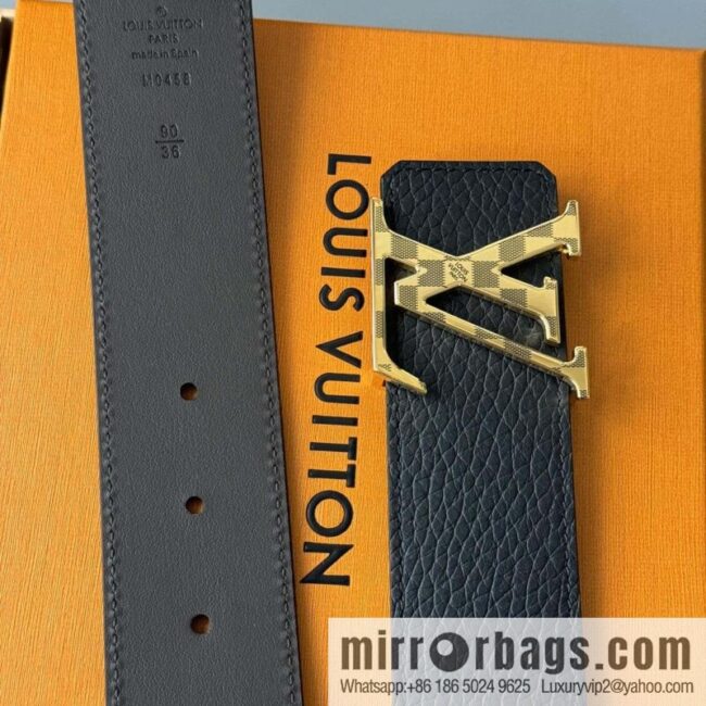 LV Men\'s Belt DamierLV Double Sided Belt 4.0mm m0458