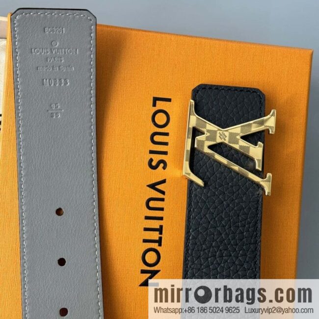 LV Men\'s Belt DamierLV Double Sided Belt 4.0mm m0458