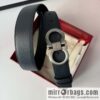 Ferragamo Ferragamo, exquisite 8-character metal brushed clip buckle cowhide belt 3.5CM