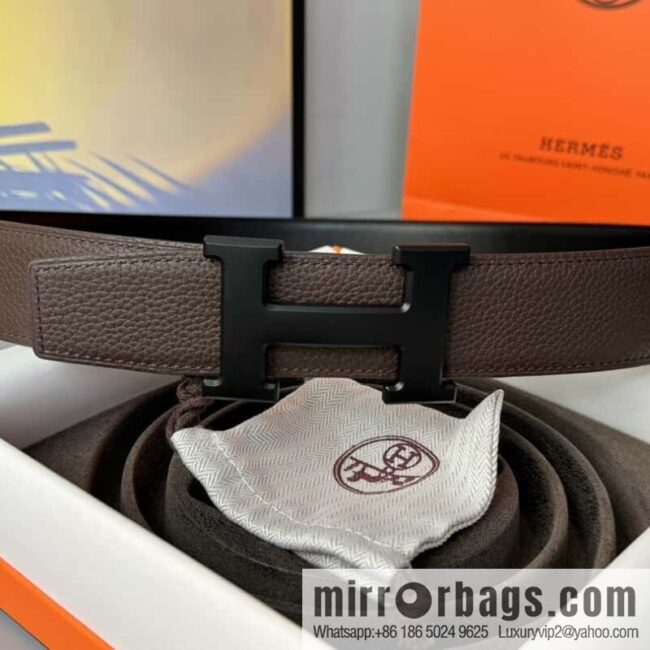 Hermes Togo Leather Double Sided Leather Belt 38mm