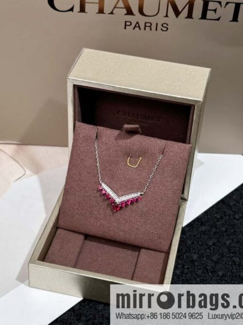 wsxc1718721895858_4-800x800vm3q5oodbsx71821_20250630151151.jpg ❗️New ❗️ ☀️ CHAUMET JOS ÉPHINE AIGRETTE Queen Josephine series egret red diamond V-shaped necklace