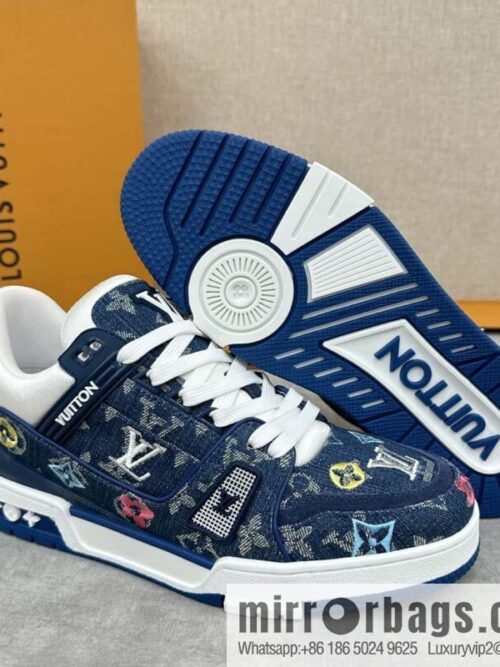 wsxc1718978143809_7-800x800da353dsoans79235_20250630194334.jpg 💋💍L\'s new product L * V Louis~ The new TRAINER series sneakers are made of Monogram denim (denim).