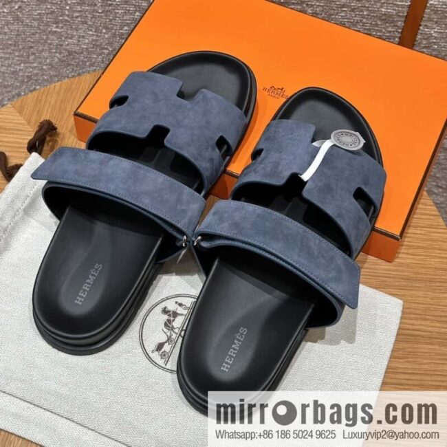 wsxc1719407517370_0-800x8005wjkdxvmjpl70120_20250630141246.jpg HERMES 225 CHYPRE SANDAL uncle shoes, suede/Chamois leather sky blue/Bleu celeste