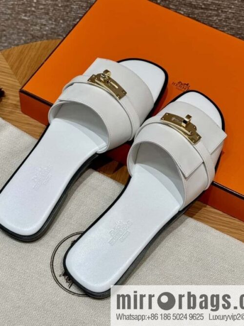 wsxc1719408780813_0-800x800esvns1zg4xz61792_20250630020641.jpg HERMES 183Kelly tow sandals Giulia calfskin /Calfskin white/01/Blanc