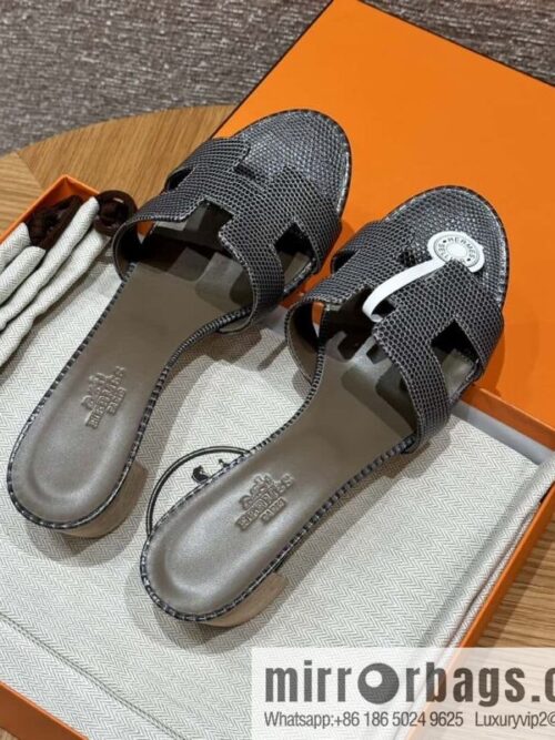 wsxc1719409519318_0-800x800p22skuaifql61583_20250630020438.jpg HERMES 185 Oasis High Heel Sandals, Lizard 🦎/Lizard Hemp Rope Grey/84/Gris fonce