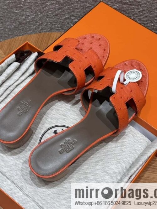 wsxc1719409633540_0-800x800j4142ph2lao61545_20250630020414.jpg HERMES 185 Oasis High Heel Sandals, Ostrich 🐦/Ostrich Orange/93/Orange