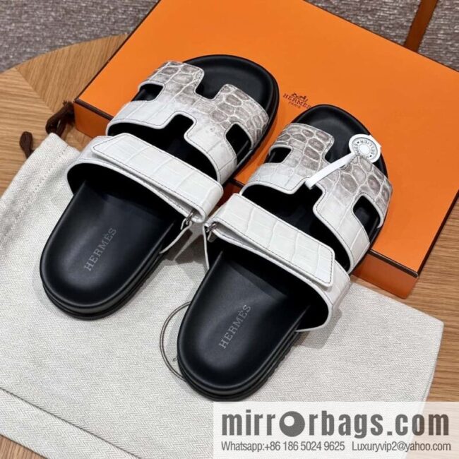 wsxc1719493493894_0-800x800snow3dnvuje60607_20250630015436.jpg HERMES 225 CHYPRE SANDAL uncle shoes, crocodile/alligator π Himalaya/01/Himalaya