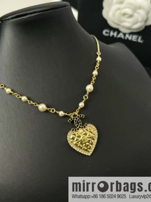 wsxc1720012386317_0-800x800sbukubjbw3a62904_20250630095228.jpg ❗️New ❗️ Chanel necklace ☀️ new ☑️ Chanel double c gold diamond peach heart love necklace ☀️