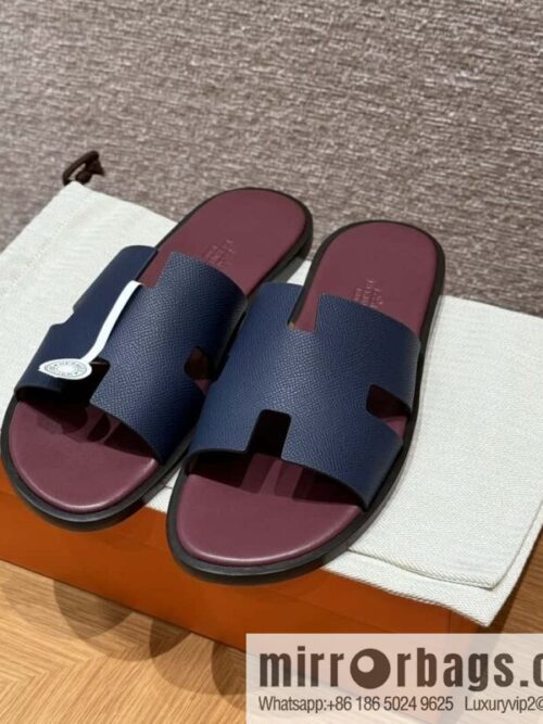 wsxc1720024436797_8-800x800qwv2hvbuu0k51031_20250630002834.jpg HERMES 182 -Lzmir Men\'s slippers Men\'s slippers, cowhide/Epsom Navy/7U/Blue Navy