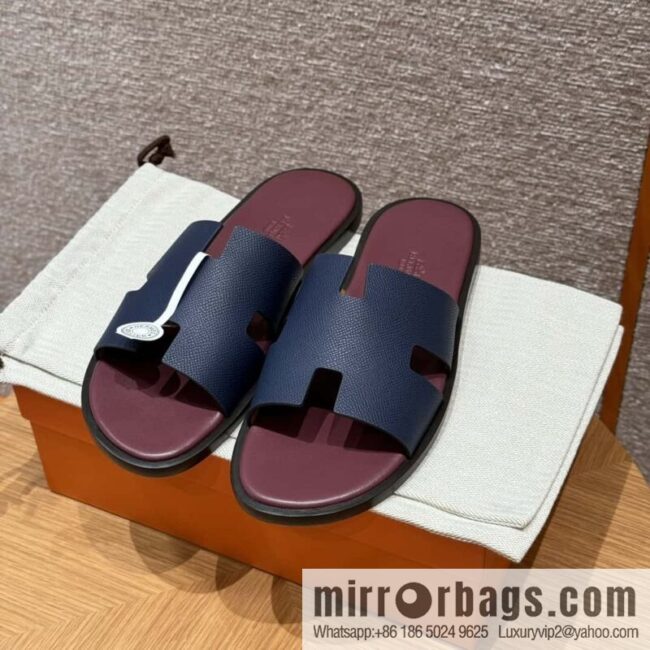 wsxc1720024436797_8-800x800qwv2hvbuu0k51031_20250630002834.jpg HERMES 182 -Lzmir Men\'s slippers Men\'s slippers, cowhide/Epsom Navy/7U/Blue Navy