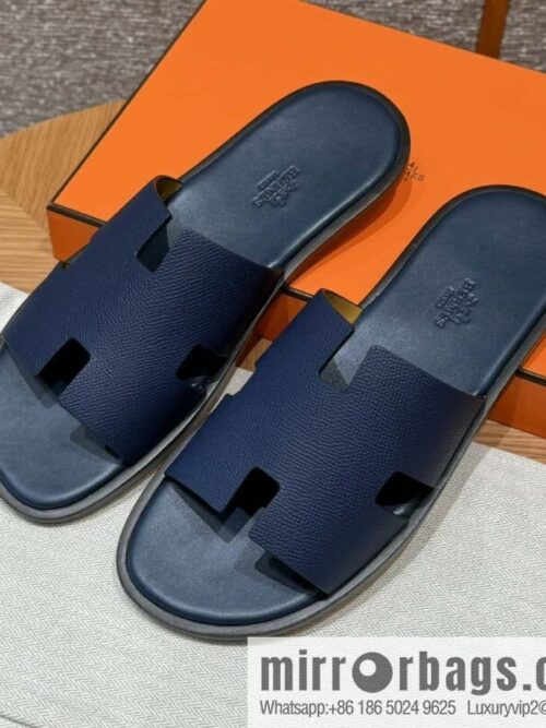 wsxc1720025394230_0-800x800tw0wz5t5zye50881_20250630002703.jpg HERMES 182 Men\'s slippers Palm print calfskin/Epsom/Calfskin blue/Army blve