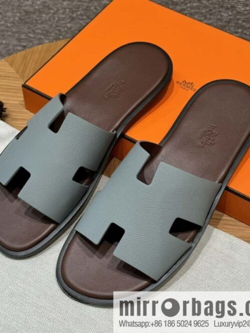 wsxc1720025484206_6-800x8003jfihe2izqj50861_20250630002648.jpg HERMES 182 Men\'s slippers Men\'s slippers Palmprint Calfskin/Epsom/Calfskin/Glacier ash