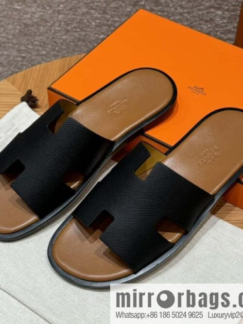 wsxc1720026102195_0-800x800jzvwllcrnib50792_20250630002610.jpg HERMES 182 Men\'s slippers Men\'s slippers Palmprint calfskin/Epsom/Calfskin black/ck89/noir/khaki/gold