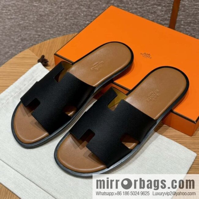 wsxc1720026102195_0-800x800jzvwllcrnib50792_20250630002610.jpg HERMES 182 Men\'s slippers Men\'s slippers Palmprint calfskin/Epsom/Calfskin black/ck89/noir/khaki/gold