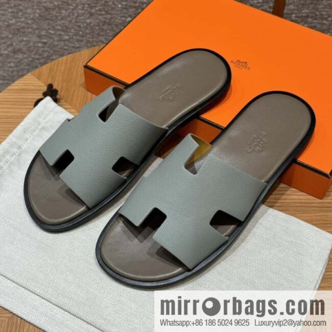 wsxc1720026813265_8-800x800zooko212m3v50643_20250630002443.jpg HERMES 182 -Lzmir Men\'s slippers, palm print calfskin/Epsom/Calfskin blue/8U/Blueglacier/with bulk foot pads