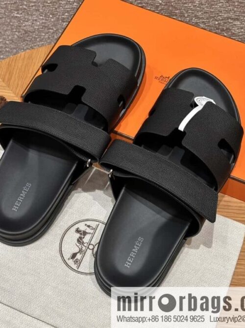 wsxc1720285325518_0-800x800ijep0xhdxw250392_20250630002156.jpg HERMES 180 CHYPRE SANDAL uncle shoes, palm print/Epsom black/89/Black