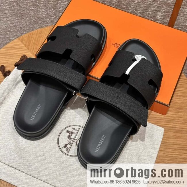 wsxc1720285325518_0-800x800ijep0xhdxw250392_20250630002156.jpg HERMES 180 CHYPRE SANDAL uncle shoes, palm print/Epsom black/89/Black