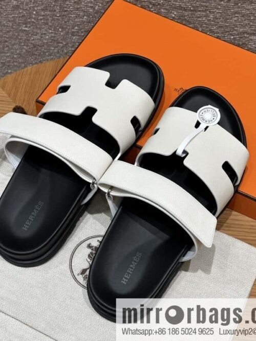 wsxc1720285607523_0-800x800qu2kfzdk5cp50320_20250630002117.jpg HERMES 180 CHYPRE SANDAL uncle shoes, palm print/Epsom pure white/Blanc