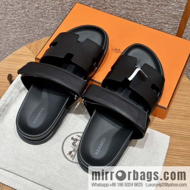 wsxc1720286000293_0-800x800sqmk5qzoscd50215_20250630002024.jpg HERMES 180 CHYPRE SANDAL uncle shoes, lambskin/Natural lambskin lininh black/89/Black