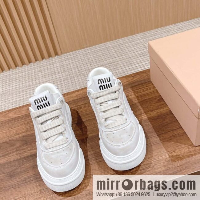 wsxc1720365410132_0-800x800qligakyefef40054_20250626055737.jpg MIUMIU Miao Miao 2023 new American dirty shoes, the latest catwalk sports little white shoes in early spring