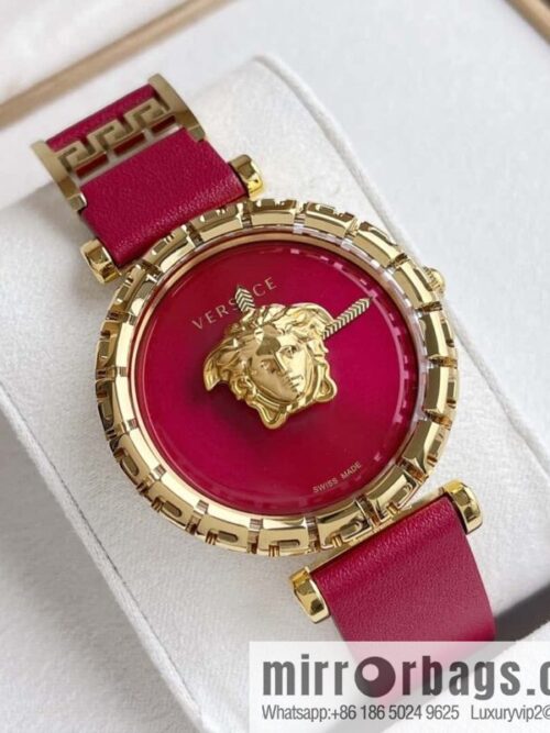 Versace Black Gold Quartz Ladies Watch 34mm PALAZZO Classic Series