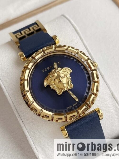 Versace Black Gold Quartz Ladies Watch 34mm PALAZZO Classic Series