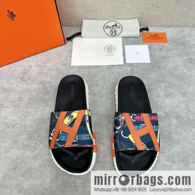 wsxc1720693938504_0-800x800n1z4yatuy1r38981_20250626052749.jpg 💋💍 H new cross slippers Hermès * Hermès-Shi, the latest classic men\'s Electric slippers