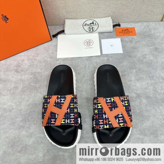 💋💍 H new cross slippers Hermès * Hermès-Shi, the latest classic men\'s Electric slippers