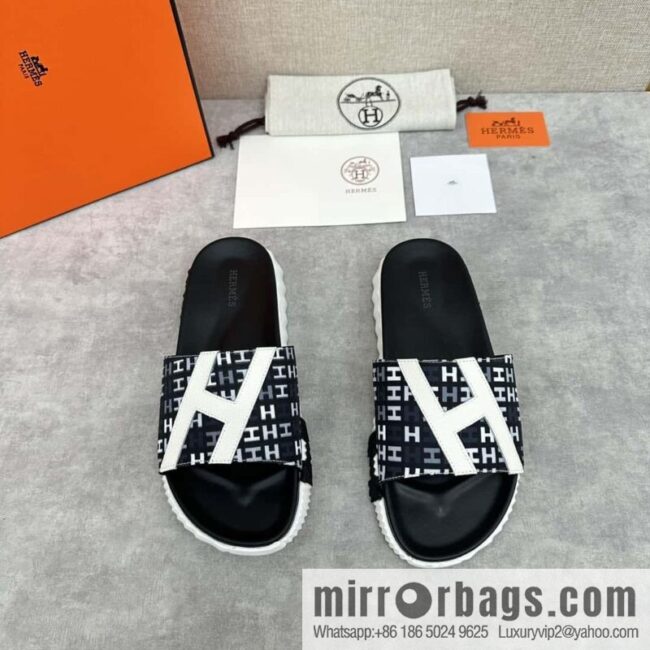 💋💍 H new cross slippers Hermès * Hermès-Shi, the latest classic men\'s Electric slippers