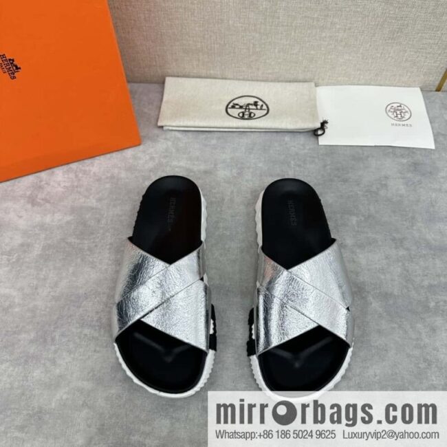 💋💍 H new cross slippers Hermès * Hermès-Shi, the latest classic men\'s Electric slippers