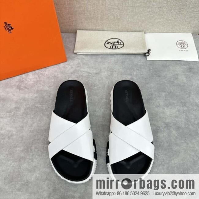 💋💍 H new cross slippers Hermès * Hermès-Shi, the latest classic men\'s Electric slippers