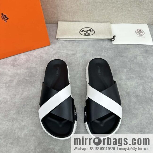 💋💍 H new cross slippers Hermès * Hermès-Shi, the latest classic men\'s Electric slippers