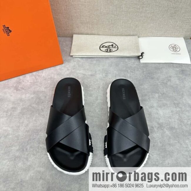 💋💍 H new cross slippers Hermès * Hermès-Shi, the latest classic men\'s Electric slippers