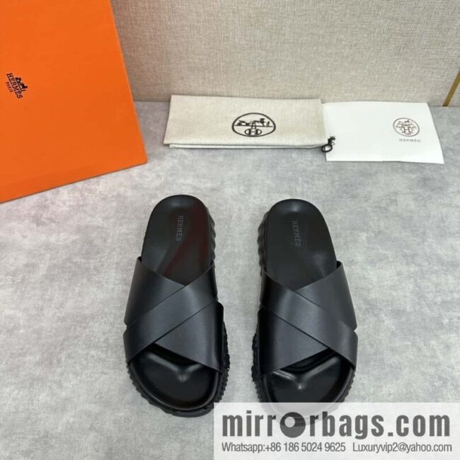 💋💍 H new cross slippers Hermès * Hermès-Shi, the latest classic men\'s Electric slippers