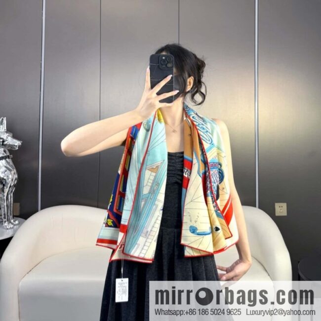 2025 counter synchronization Hermes double-sided same color, top velvet square scarf