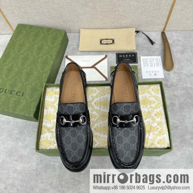 💋💍G Replica Luxury Handbag New Products Men\'s \"G Metal Buckle Loafers\"